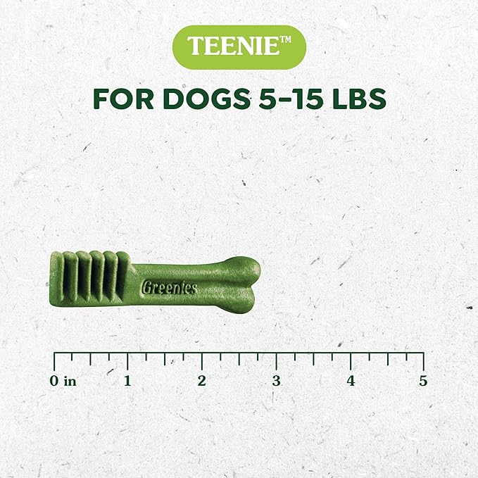 Greenies Gingerbread Flavor Teenie Size, Veterinarian-Recommended for Dental Care, Dog Treat Chews, Great Holiday Dog Stocking Stuffers, Limited Edition, 6 oz. Pouch (22 Treats)