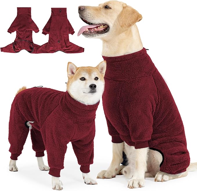 Dog Winter Coat for Small Medium Large Dog for Run Walk Sleep Warm Fleece Pet Sweater & Windproof Pajamas Snow Jacket XS Red