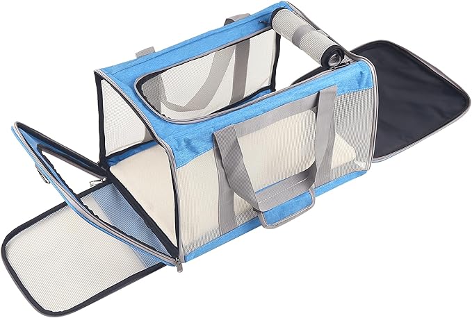 ATVobi Portable Cat Carrier for Small to Large Cats - Soft, Airline Approved, Blue