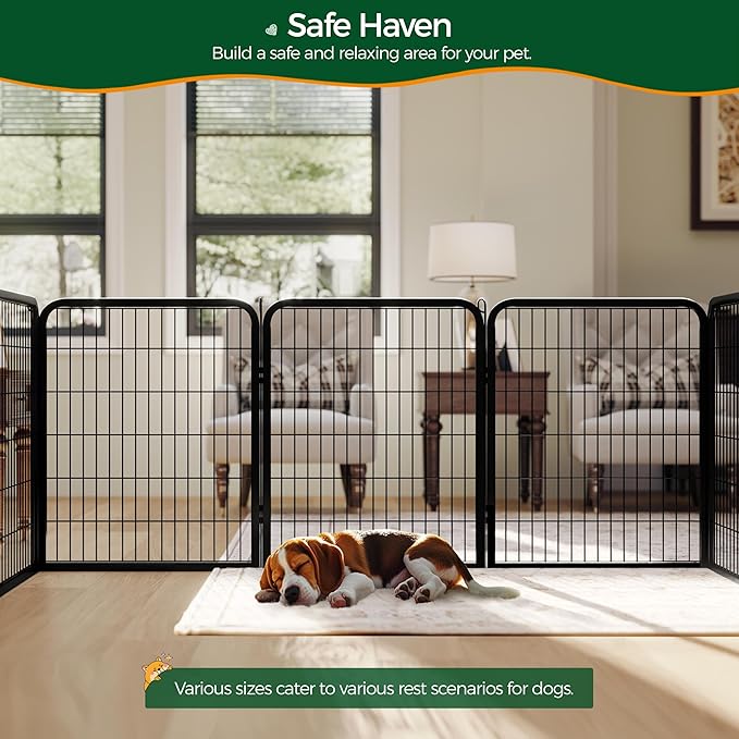 Yaheetech Dog Playpen Outdoor, 32 inch 6 Panels Dog Pen Indoor Heavy Duty Puppy Exercise Pen Metal Pet Fence for RV Camping/Yard/Garden