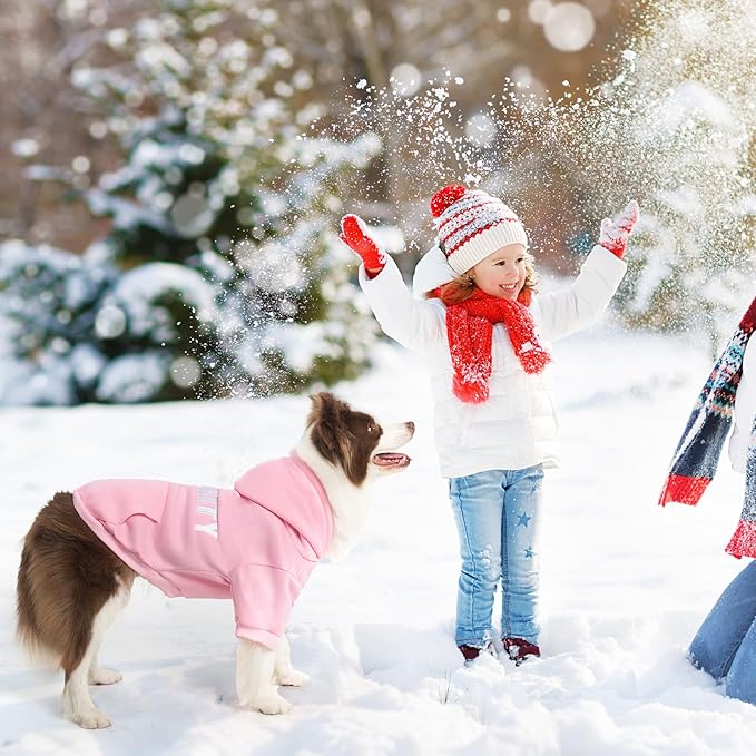 SCENEREAL Security Dog Hoodie Sweater for Large Medium Small Dogs, Embroidered Dog Clothes with Hat Pockets and Leash Hole, Soft Warm Fleece Pets Cold Weather Halloween Costumes for Boys Girls