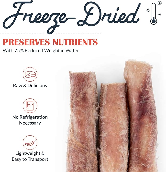 Freeze-Dried Raw Pet Treats for Dogs, Bully Sticks (5 Count)