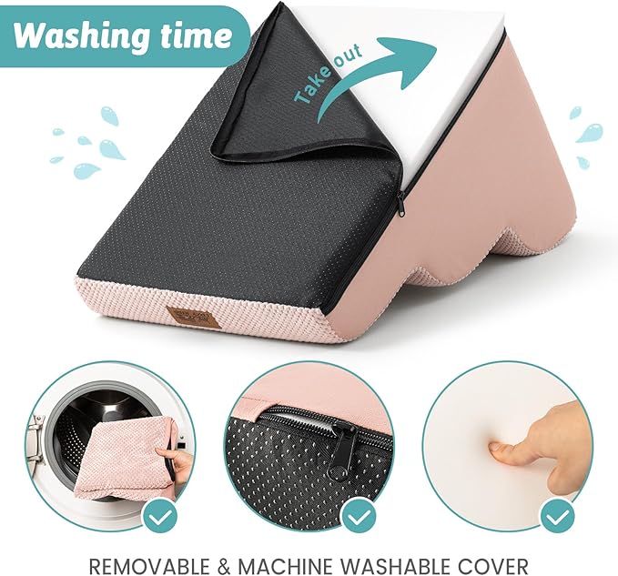 Dog Stairs for Small Dogs 19.7" H, Curved Dog Step for Puppy, Older or Cat, Medium Pet Ramp for Sofa, Couch or Bed, Ladder with High Density Foam, 4 Step, 15.7x28.3x19.7 inch, Pink