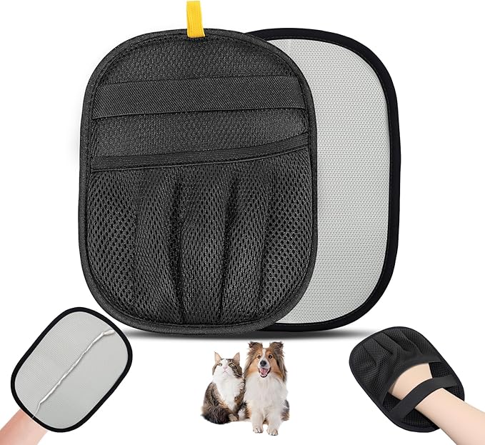 Electrostatic Pet Hair Remover Glove-Furniture/Couch/Carpet/Car Seat Hair Removal, Efficient Pet Grooming Glove for Dogs & Cats, Washable Reusable Static Removal Gloves for Pet Hair