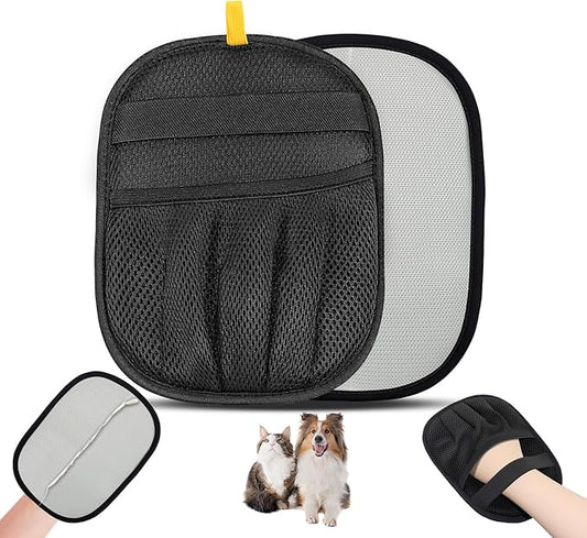 Electrostatic Pet Hair Remover Glove-Furniture/Couch/Carpet/Car Seat Hair Removal, Efficient Pet Grooming Glove for Dogs & Cats, Washable Reusable Static Removal Gloves for Pet Hair