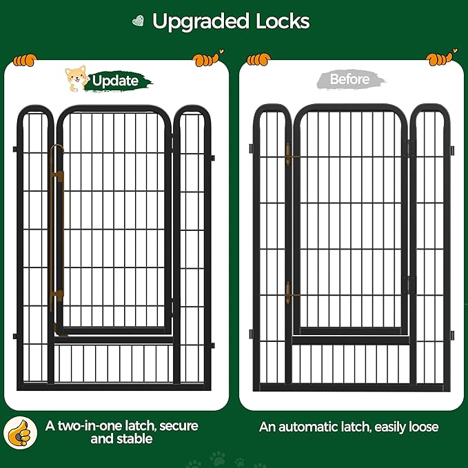 Yaheetech Dog Playpen Outdoor, 40 inch 24 Panels Dog Pen Indoor Heavy Duty Puppy Exercise Pen Metal Pet Fence for RV Camping/Yard/Garden
