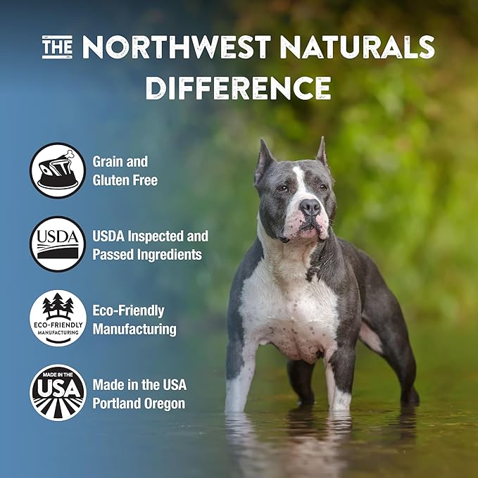 Northwest Naturals Freeze-Dried Whitefish & Salmon Dog Food - Bite-Sized Nuggets - Grain-Free, High-Protein, Raw Diet, Human-Grade Ingredients, All Natural, Omega-3 for Skin & Coat, Made in USA, 25 Oz