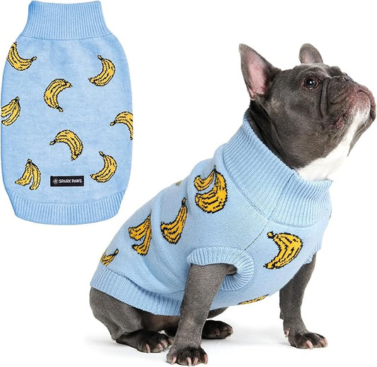 Spark Paws Knit Dog Sweater – Ultra Soft Warm Winter Dog Sweater for Small, Medium & Large Dogs – Stretch Fit Pet Sweater for French Bulldog, Pitbull, Girl & Boy Dogs Jacket, (Banana,L)