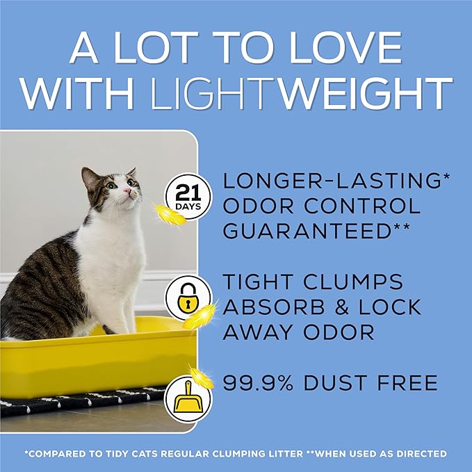 Purina Tidy Cats Lightweight 4-in-1 Strength Multi-Cat, Odor Control, Clumping, 99.9 Percent Dust Free Cat Litter - 12 lb. Box