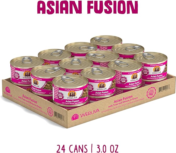 Weruva Classic Cat Food, Asian Fusion with Tuna & Shirasu in Gravy, 3oz Can (Pack of 24)