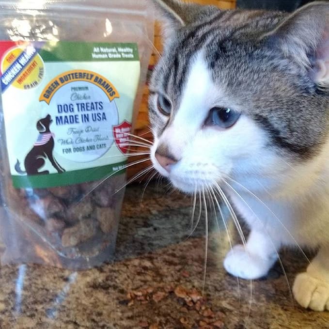 Freeze Dried Chicken Heart Dog Treats Made In USA. All Natural Freeze-Dried Raw Snacks for Dogs and Cats. One Ingredient. High Protein. Heart Health. Irresistible Training Treat