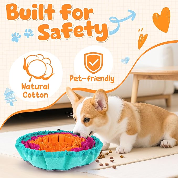 KIPRITII Dog Feeding Set with Snuffle Mat & Lick Mat for Dogs – Slow Feeder & Interactive Toys to Keep Dogs Busy and Reduce Anxiety from Boredom