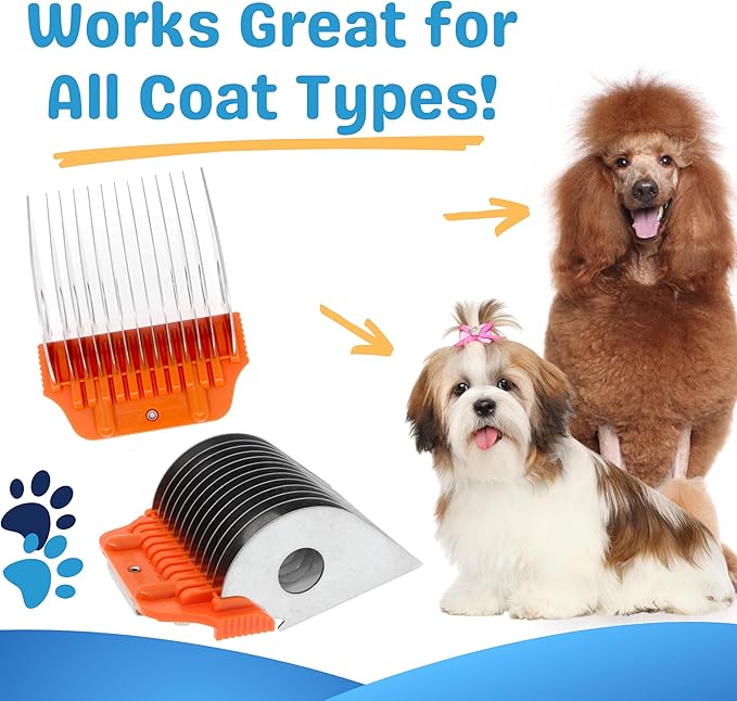 38MM 1 1/2" Cut Wide Clipper Guard Attachment for A-5 Type Blade | Stainless Steel Blade for Professional Groomers and Stylist | Snap-On/Off Design (WIDECOMB 38MM)