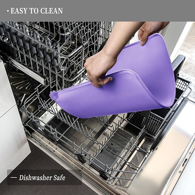 Waterproof Pet Feeding Mat with High Raised Edges, Heavier and Thicker Placemats for Cat Dog Water Bowl with BPA Free, Dogs Cats Food Mats for Messy Drinkers to Prevent Spill and Protect Floors