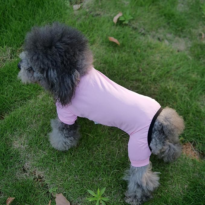LoveLongLong Dog Jumpsuit with UV Protection and Quick-Dry Fabric for Spring Summer Pet Pajamas Pink 2XL
