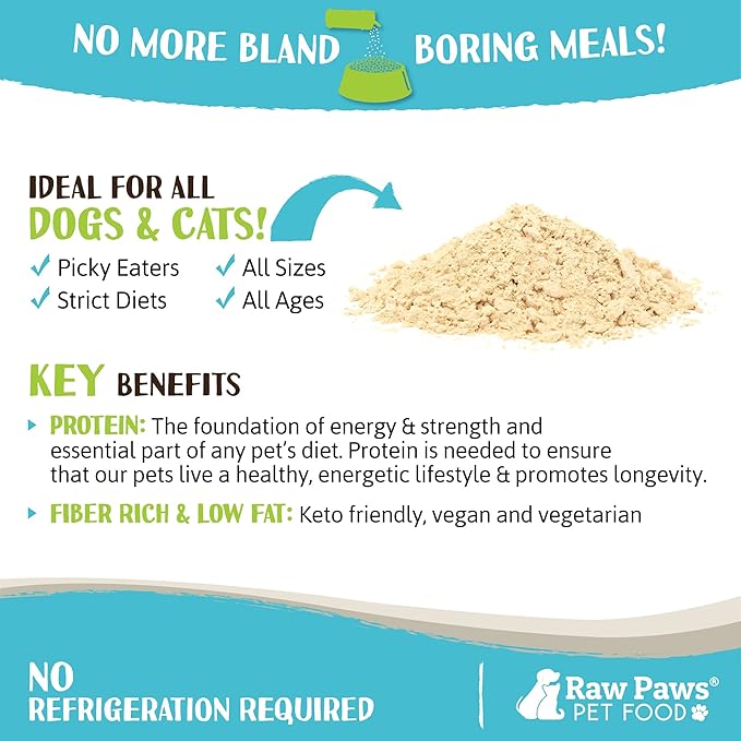 Raw Paws Boost Pet Food Topper Organic Peanut Powder, 2.8-oz - Made in USA - Dog Food Topper, Peanut Butter Treats Meal Toppers for Dogs, Flavor Food Toppers for Picky Dogs, Food Sprinkles