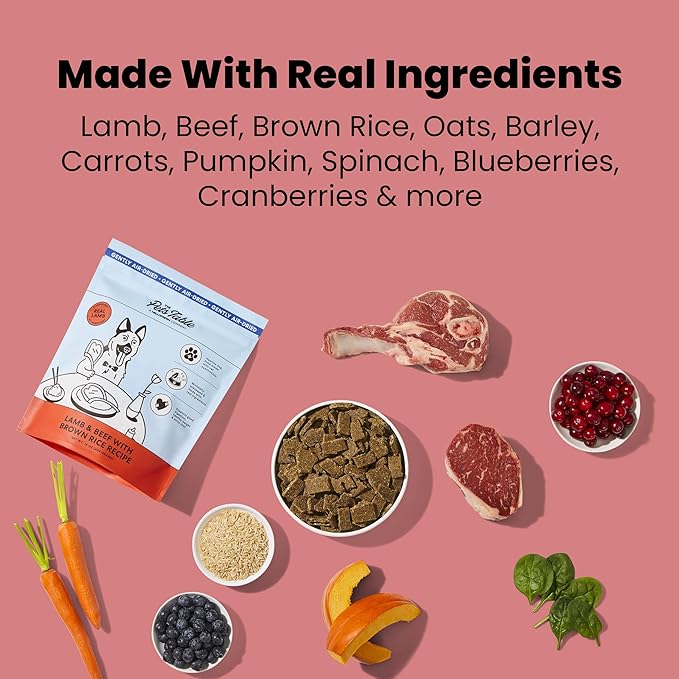 The Pets Table Air Dried Dog Food for Dogs Large, Medium and Small with Sensitive Stomachs | Puppy Dog Food, Adult Dog Food, Senior Dog Food | Lamb & Beef with Brown Rice 4.5 lbs / 72 oz Bag