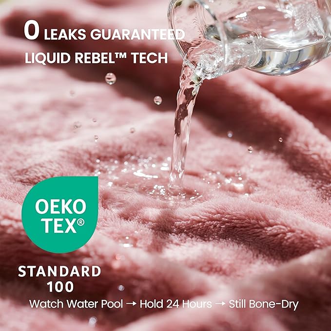 gogobunny Waterproof Bed Blanket, Reversible Sherpa Fleece Throw Blanket for Dog Puppy Cat, Furniture Cover Protects Bed Couch Sofa from Liquid Pee and Pet Fur (Pink, 90x108 inches)