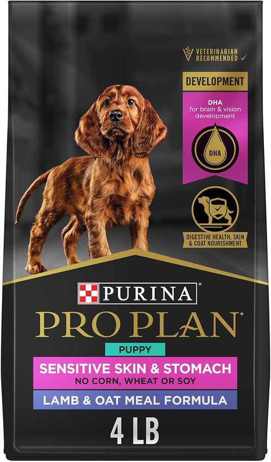 Purina Pro Plan Sensitive Skin and Stomach Puppy Food Lamb and Oat Meal Formula - 4 lb. Bag