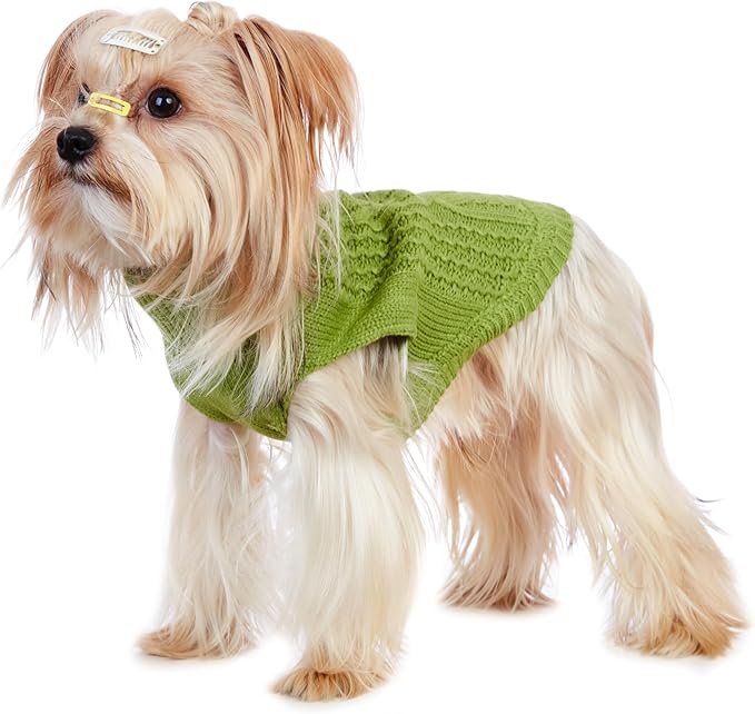 Stretchy Cat Sweater - 17 Colors & 6 Sizes | Snug Winter-Ready Knit for Boy/Girl Cats & Kittens(Green, X-Large)