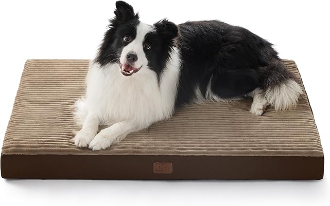 Bedsure XL Dog Bed for Crate - Large Orthopedic Pet Beds with Removable Machine Washable Cover, NOT Waterproof Egg Crate Foam Puppy Pad, Suitable for Pet Up to 80 lbs, 41"x27"