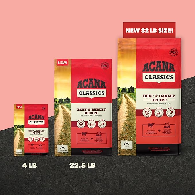 ACANA Classics Dry Dog Food Beef and Barley Recipe 22.5lb Bag