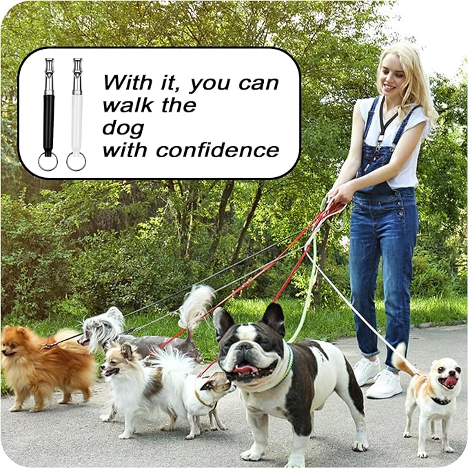 Professional Dog Whistle to Stop Barking - Adjustable Silent Training Whistle for All Breeds (Labrador, German Shepherd, Beagle) with Lanyard - 2 Packs for Recall, Obedience & Anti-Barking Training