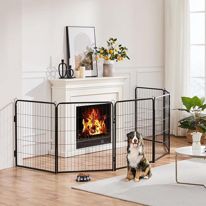 Yaheetech Dog Playpen Outdoor, 32 inch 2 Panels Dog Pen Indoor Heavy Duty Puppy Exercise Pen Metal Pet Fence for RV Camping/Yard/Garden