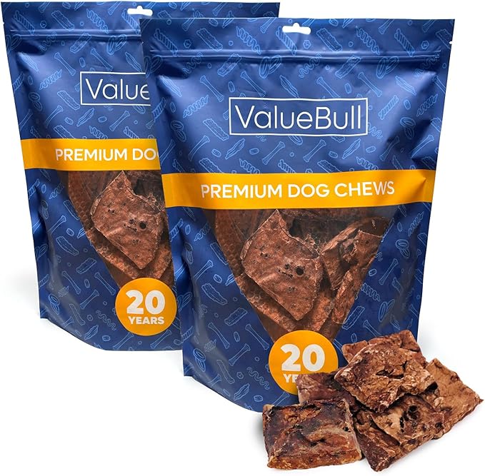 ValueBull Lamb Lung Wafers for Dogs, Premium 4 lb - All Natural Treat, Soft & Chewy, Single Ingredient