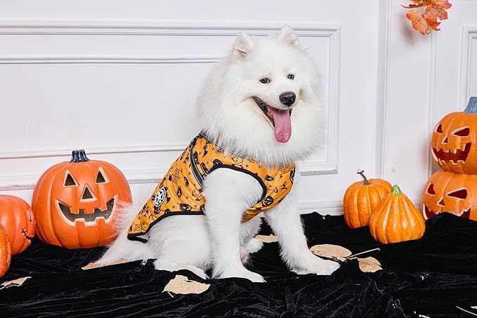 Aiboria Dog Jackets Windproof Outfit Coat Dog Vest Harness Puppy Warm Jacket Halloween Orange 4XL