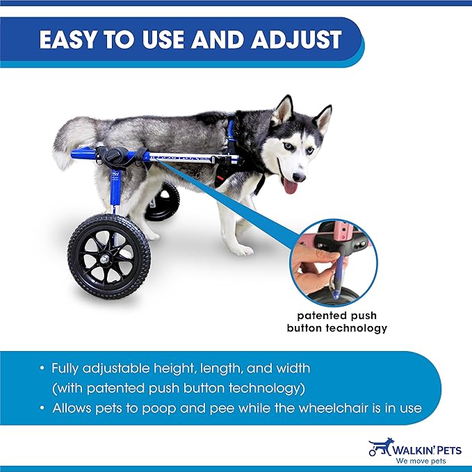 Walkin' Wheels Dog Wheelchair - for Med/Large Dogs 50-69 lbs - Veterinarian Approved - Dog Wheelchair for Back Legs