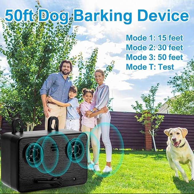 Anti Barking Devices, Auto Dog Barking Control Devices with 3 Modes, Rechargeable Ultrasonic Dog Bark Box Dog Barking Deterrent Devices, Effective Stop Barking Dog Devices for Indoor & Outdoor Dogs I