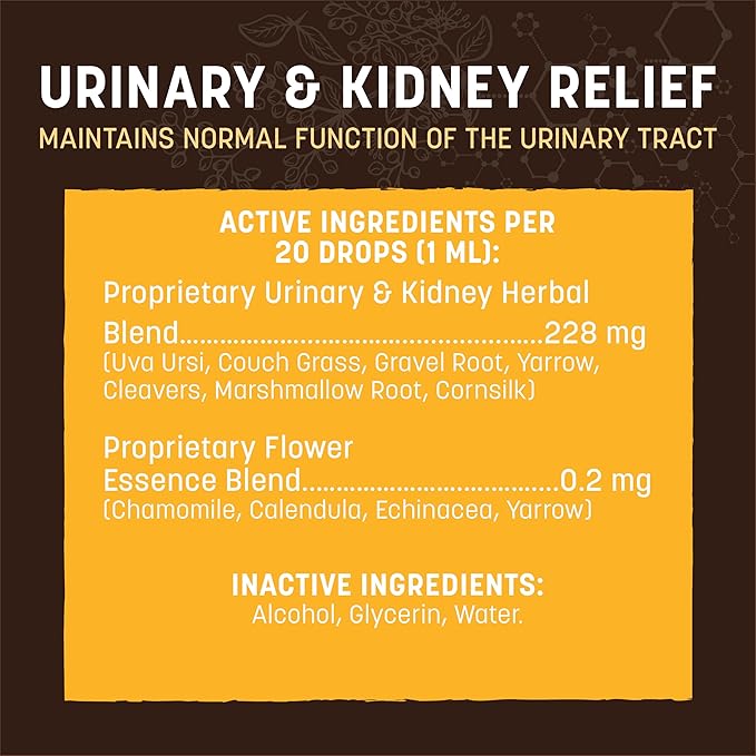 Earth Animal Apothecary Liquid Supplement - Urinary & Kidney Relief Herbal Remedies for Dogs & Cats - 2 fl oz