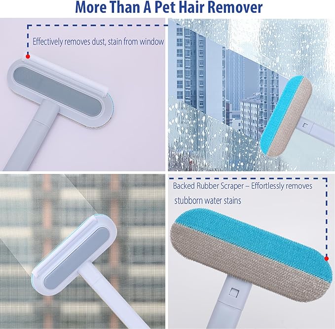 Pet Hair Remover for Furniture, 17.3Inch, Reusable Lint Brush for Dog and Cat Hair - Multifunctional Fur Removal Tool, Gentle on Couches, Carpets, Car Seat, Clothes, Bedding