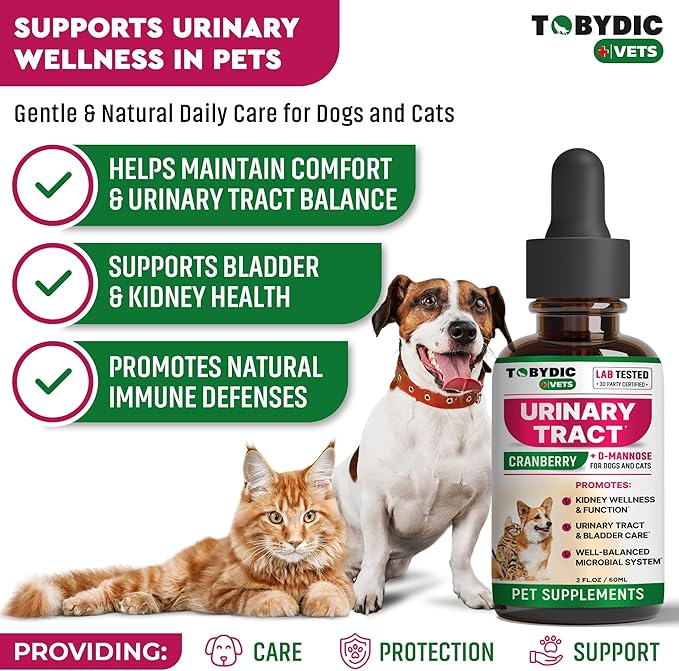 Cat & Dog Natural UTI Medicine & Urinary Tract Infection Treatment with Cranberry - Kidney + Bladder Support Supplement - Best Prevention for Urine Incontinence & Bladder Stones - Pet Renal Health