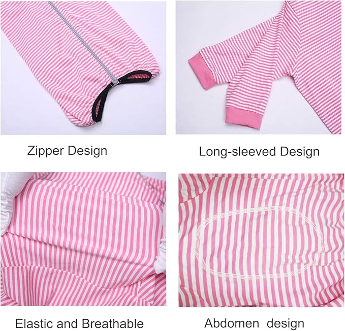 Yeapeeto Dog Onesie Surgery Recovery Suit for Large Medium Bodysuit Dogs Pajamas PJS Full Body for Shedding, Prevent Licking, Wound Protection, Cone Alternative (5XL, Pink)