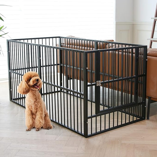 Dog Playpen - 32" Height Dog Pen, Heavy Duty Puppy Pen with Door, Safe & Sturdy, Easy Assemble for Indoor/Outdoor Pet Playpen