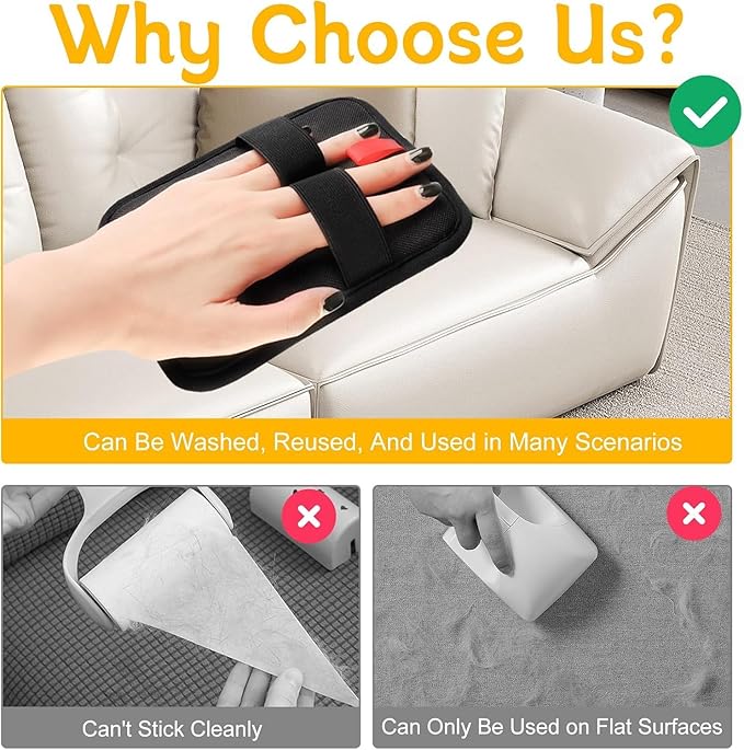 Magic Brush PET Hair Removal Glove, Electrostatic for Furniture, Clothing, Reusable Two-Sided Fur & Lint Remover for Cats & Dogs, Washable, Upgraded Fur Removal Tool-1 PCS