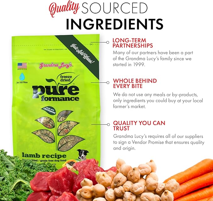 GRANDMA LUCY'S 844214 Pureformance Grain Free Lamb Food for Dogs, 10-Pound