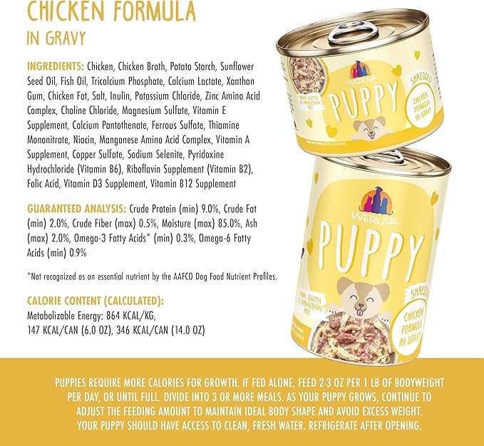 Weruva Puppy, Chicken Formula in Gravy, 14oz Can, Pack of 10