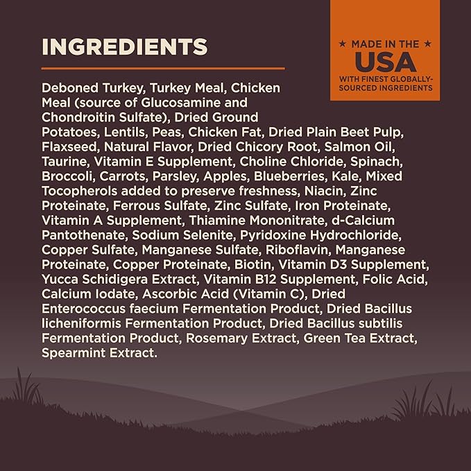 Wellness CORE Grain-Free High-Protein Dry Dog Food, Natural Ingredients, Made in USA with Real Meat, All Breeds, For Adult Dogs (Original Turkey & Chicken, 4-Pound Bag)