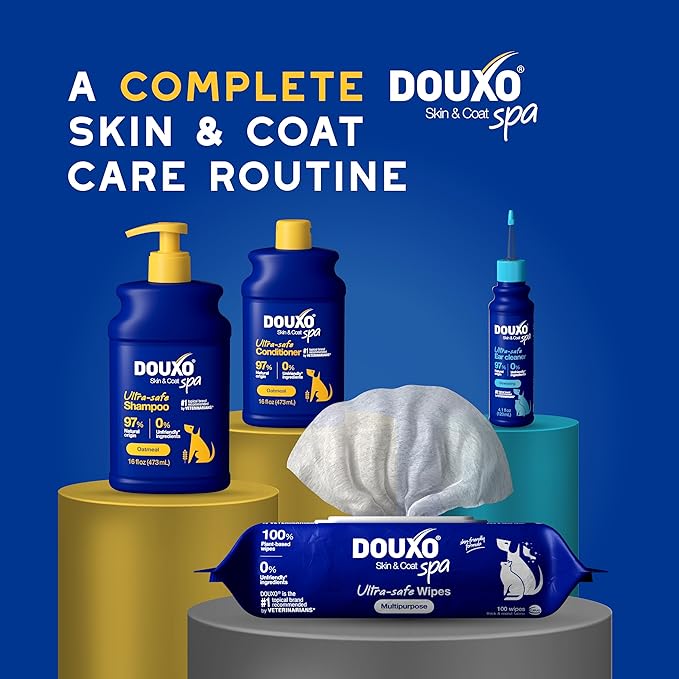 DOUXO® Skin & Coat SPA - Ultra-Safe Oatmeal Dog Shampoo, 16 fl oz, Cleans and Deeply Hydrates The Skin, Enhances The Coat, Leaves The Coat Soft and Radiant, Skin-Friendly Formula