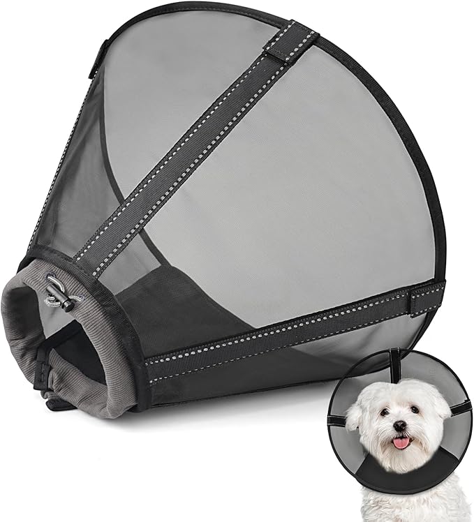 Dog Cone Collar to Stop Licking,Soft Mesh Recovery Collar After Surgery for Large Medium Small Dogs, Alternative to Elizabeth Cone of Shame