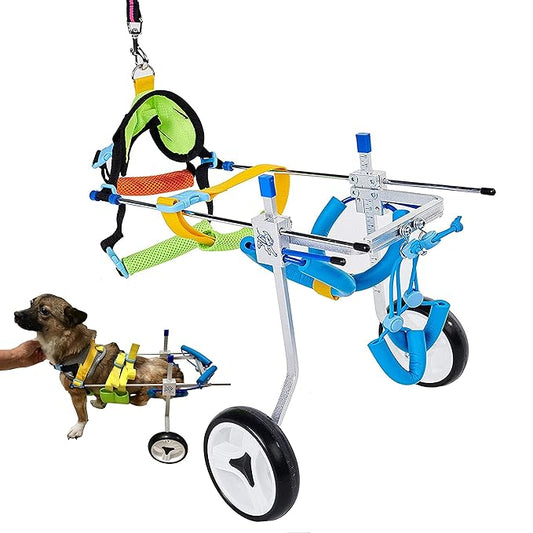 Adjustable Dog Wheelchair/Cart for Back Legs，Pet/Doggie Doggy Wheelchairs with Disabled Hind Legs Walking，Light Weight (7-Size(7-Size)(XS)