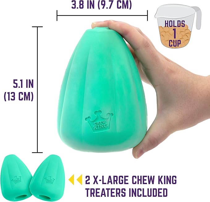 Chew King by Mammoth Premium Treat Dog Toy, XL, Extremely Durable Natural Rubber Toy, Pack of 2, All Breed Sizes