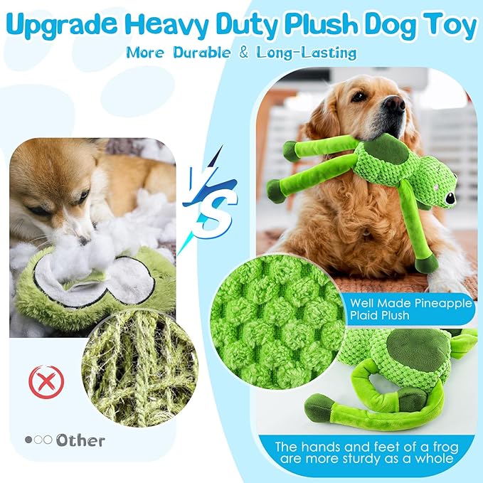 Large Squeaky Dog Toys : Plush Stuffed Dog Chew Toy with Soft Fabric-Interactive Puppy Toys to Keep Them Busy