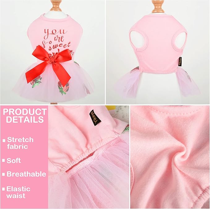 Girl Dog Dress Spring Clothes for Small Dogs Puppy Princess Tutu Cute Tulle Dresses Pet Clothes Cat Apparel Doggie Outfits