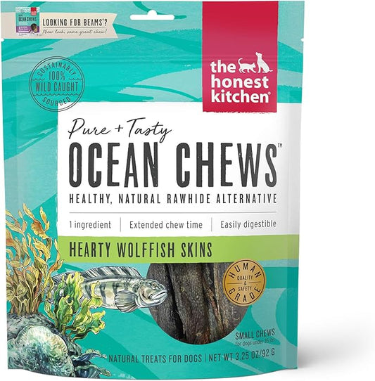 The Honest Kitchen Ocean Chews™ Hearty Wolffish Skins Dog Treats, 3.25 oz (Beams™)