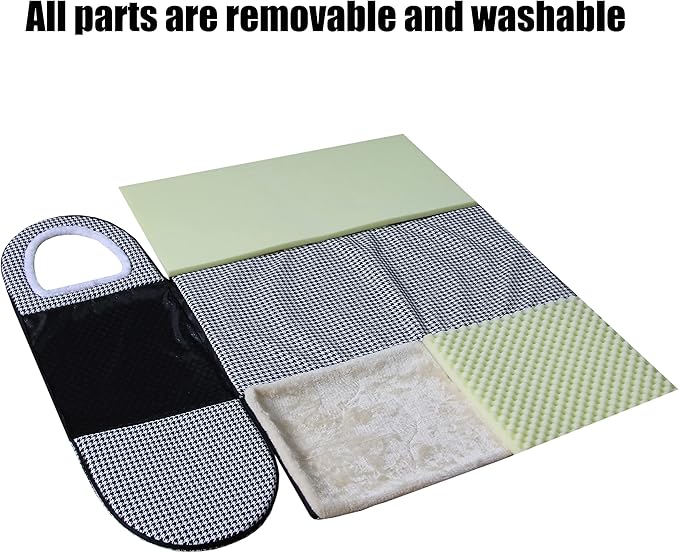 Dog Bed or Cat Bed,2 Ways to Use,Indoor Pet House with Fluffy Mat,Removable and Washable Cover,Non-Slip Bottom,for Cats and Small Dogs(M Black Cranes)