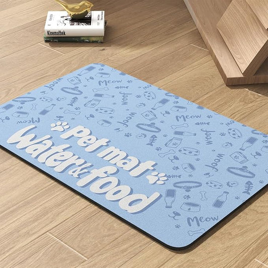 Pet Feeding Mat-Absorbent Dog Mat for Food and Water Bowl-No Stains Quick Dry Water Dispenser Mat-Dog Accessories Pet Supplies-Bowl for Messy Drinkers（PAW,23"x34"
